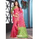 Hot Pink Designer Soft Silk Party Wear Sari