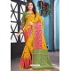 Yellow Designer Soft Silk Party Wear Sari