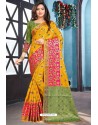 Yellow Designer Soft Silk Party Wear Sari