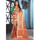 Orange Designer Art Silk Party Wear Sari