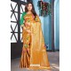 Mustard Designer Art Silk Party Wear Sari