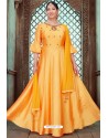 Yellow Latest Embroidered Designer Anarkali Suit