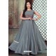 Grey Latest Embroidered Designer Anarkali Suit