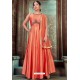 Orange Latest Embroidered Designer Anarkali Suit