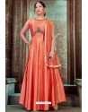 Orange Latest Embroidered Designer Anarkali Suit