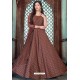 Coffee Latest Embroidered Designer Anarkali Suit