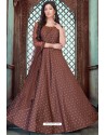 Coffee Latest Embroidered Designer Anarkali Suit