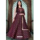 Deep Wine Latest Embroidered Designer Anarkali Suit