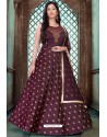 Deep Wine Latest Embroidered Designer Anarkali Suit