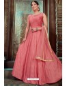 Peach Latest Embroidered Designer Anarkali Suit