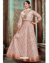 Light Beige Latest Embroidered Designer Anarkali Suit