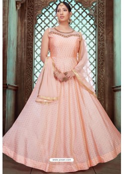 Baby Pink Latest Embroidered Designer Anarkali Suit