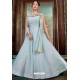 Aqua Grey Latest Embroidered Designer Anarkali Suit