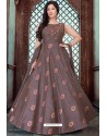 Brown Latest Embroidered Designer Anarkali Suit