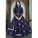 Navy Blue Latest Embroidered Designer Anarkali Suit