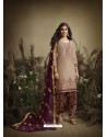 Light Brown Designer Embroidered Punjabi Patiala Suit