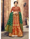 Red Designer Fancy Wear Banarasi Silk Lehenga Choli