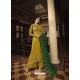 Yellow Designer Heavy Satin Georgette Salwar Suit