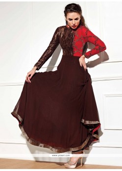 Bewitching Brown Anarkali Salwar Suit