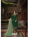 Dark Green Designer Heavy Satin Georgette Salwar Suit