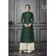 Dark Green Designer Party Wear Munga Silk Palazzo Suit