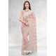 Baby Pink Designer Fancy Party Wear Net Sari