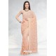 Light Beige Designer Fancy Party Wear Net Sari