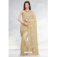 Gold Designer Fancy Party Wear Net Sari