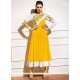 Tiptop Yellow Embroidered Work Anarkali Suit
