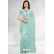 Sky Blue Designer Fancy Party Wear Net Sari