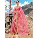 Pink Designer Net Party Wear Sari