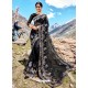 Black Designer Net Party Wear Sari