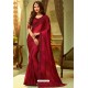 Maroon Fancy Designer Party Wear Sari