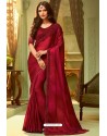 Maroon Fancy Designer Party Wear Sari