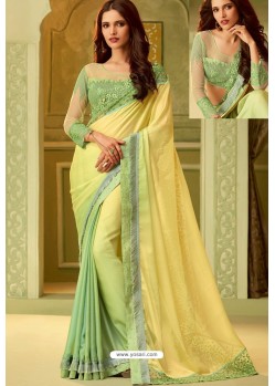 Lemon Fancy Designer Party Wear Sari