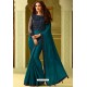 Teal Blue Fancy Designer Party Wear Sari