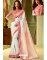 Off White Fancy Designer Party Wear Sari