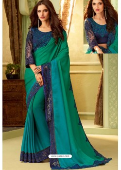 Forest Green Fancy Designer Party Wear Sari