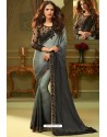 Grey Fancy Designer Party Wear Sari