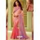 Peach Fancy Designer Party Wear Sari