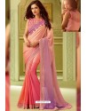 Peach Fancy Designer Party Wear Sari