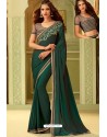 Dark Green Fancy Designer Party Wear Sari