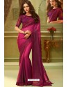 Deep Wine Fancy Designer Party Wear Sari