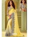 Lemon Fancy Designer Party Wear Sari