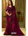 Deep Wine Fancy Designer Party Wear Sari