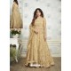 Gold Designer Heavy Butterfly Net Indo Western Anarkali Suit