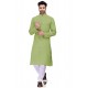 Green Readymade Art Silk Kurta Pajama For Men