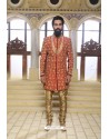 Red Readymade Indowestern Sherwani For Men