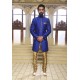 Royal Blue Readymade Indowestern Sherwani For Men