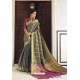 Multi Colour Designer Party Wear Banarasi Weaving Silk Sari